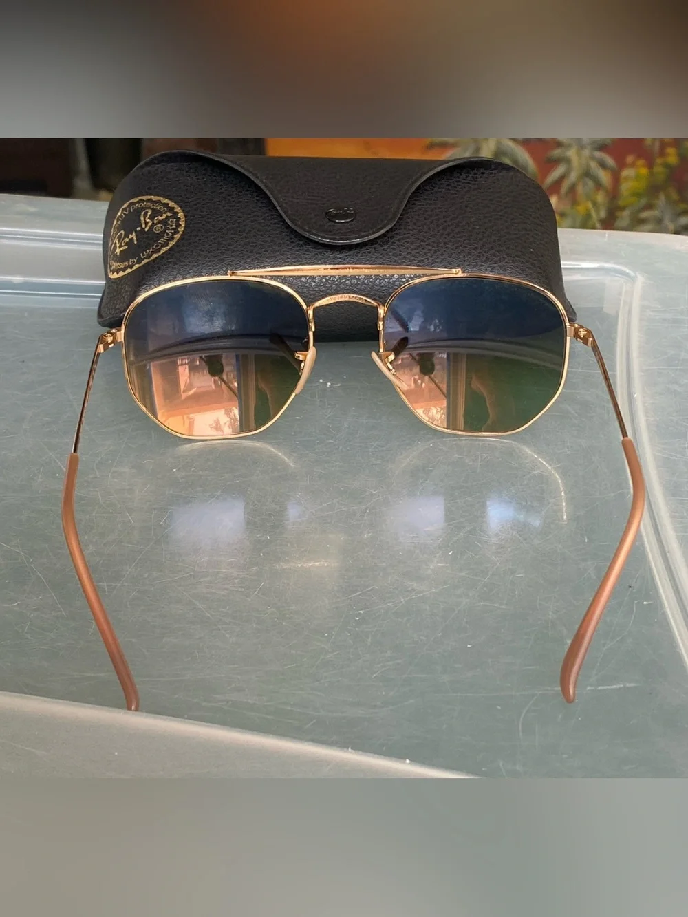 RAY-BAN RB3648 The Marshal Sunglasses Gold Frame 54mm Mirror Lens Made Italy